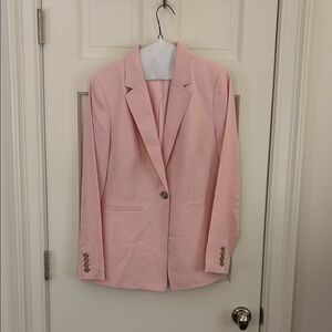 LOFT Pink Blazer Classic Notched Lapels Relaxed Fit